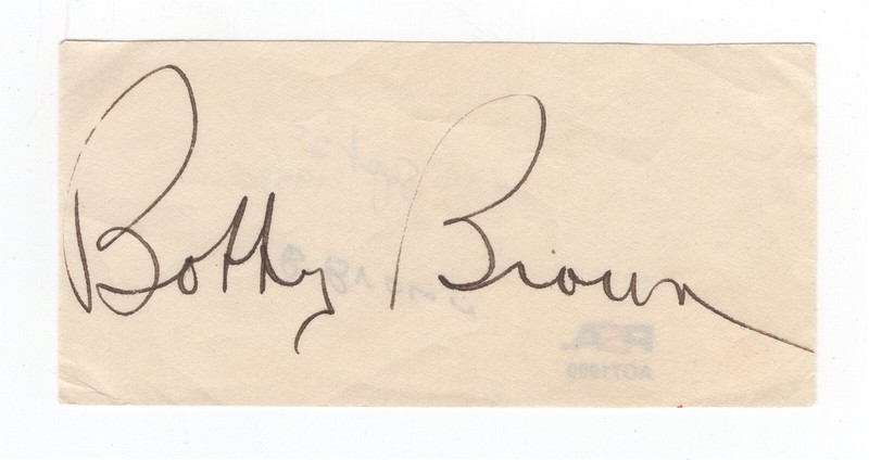 BOBBY BROWN Signed Cut PSA/DNA NEW YORK YANKEES AUTO Fountain Pen Signature