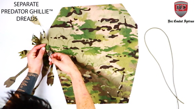 Beez Combat Systems Predator Ghillie™ Helmet Cover Scrim Multicam