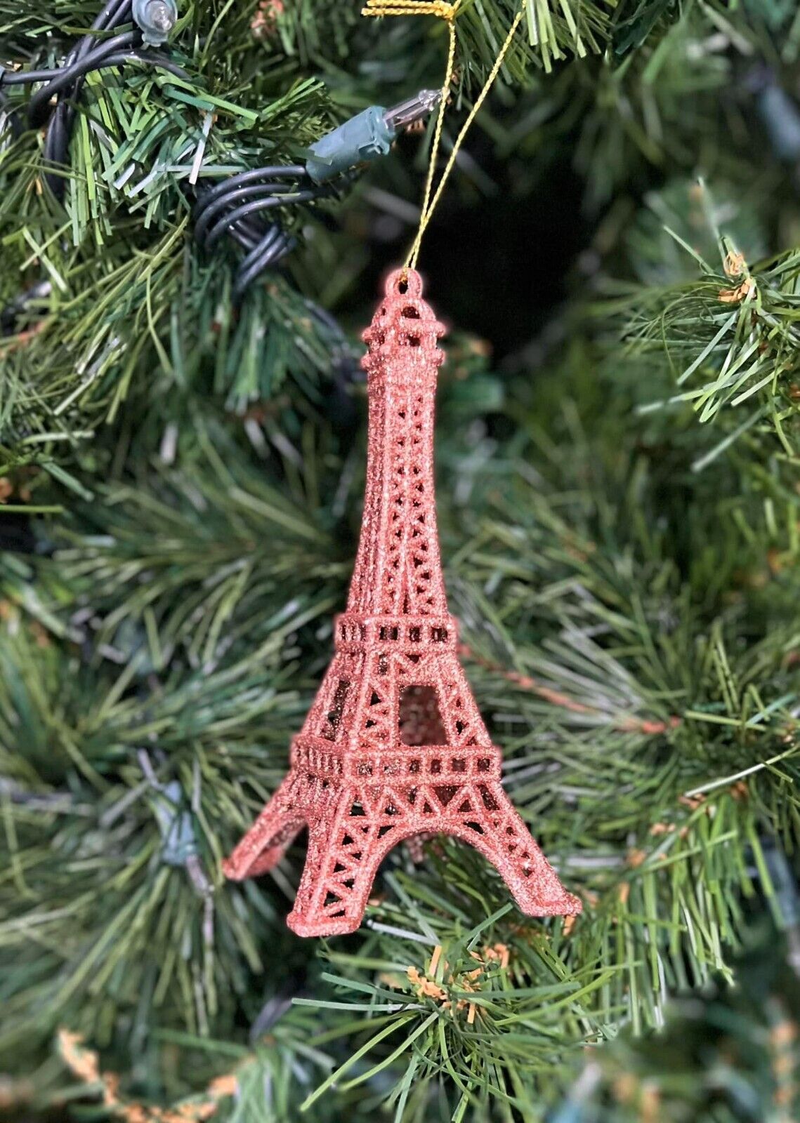 Eiffel Tower Christmas Tree Decoration Gold