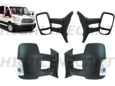 For 2015-2024 Ford Transit Front Left Right Side Mirrors W Signal Long Arm Pair