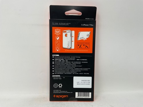 Spigen Apple iPhone 7 Plus Slim Armor Miltary Grade w/ Metal Kickstand Jet White - Picture 2 of 2