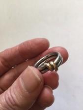 925 Sterling Silver and 14K Yellow Gold Ring size 6