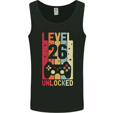 26th Birthday 26 Year Old Level Up Gaming Mens Vest Tank Top