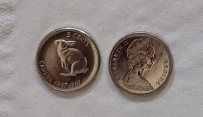 Canada 1967 Centennial 5 Cents Rabbit Nickel - One Coin | eBay