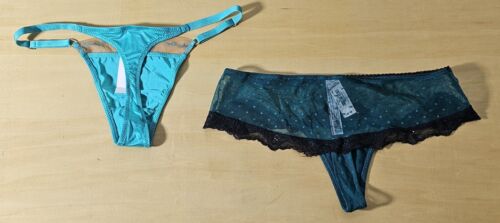 NWT Victoria's Secret Lace Hipster Thong XS & Smooth w/ Mesh Logo V-String S - Imagen 2 de 6
