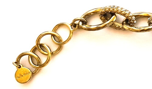 Stella & Dot Women's Bracelet Goldtone Links Sparkling Crystals Adjustable - Picture 16 of 17