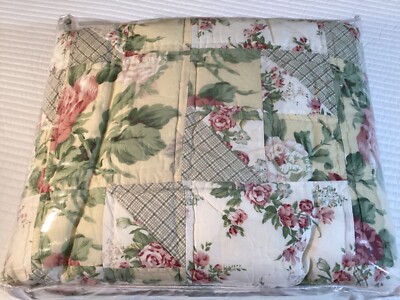 Sunham Heirloom Treasures ROSE BUD  Cotton Handcrafted QUEEN Patchwork Quilt NEW
