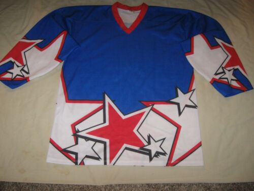 ProJoy Vintage Roller Hockey Jersey Stars Men's XL 90s Red White Blue Guys  - Picture 1 of 4