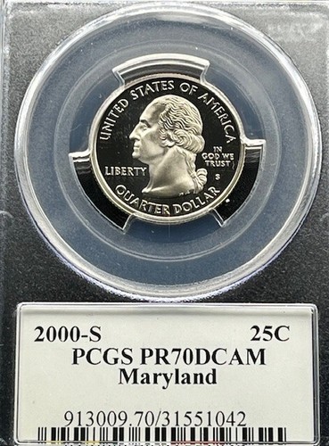 2000-S Maryland 25C PCGS PR 70 Deep Cameo - Picture 2 of 4