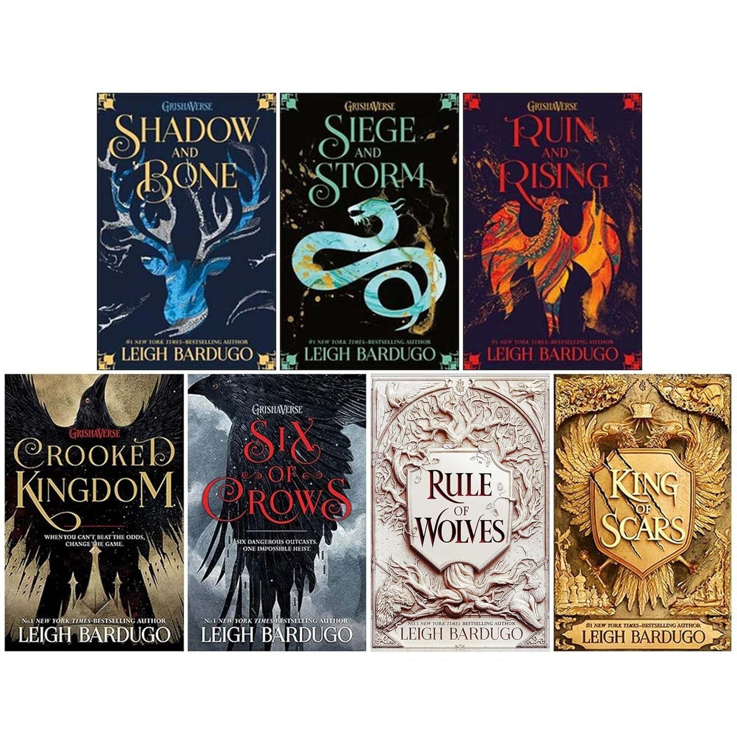 Leigh Bardugo 7 Books Set Six of Crows, Crooked Kingdom, Shadow Bone,Ruin Rising
