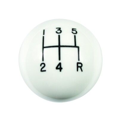 5 speed logo imprinted shift knob WHITE 3/8''-16 for Hurst chrome shifter sticks