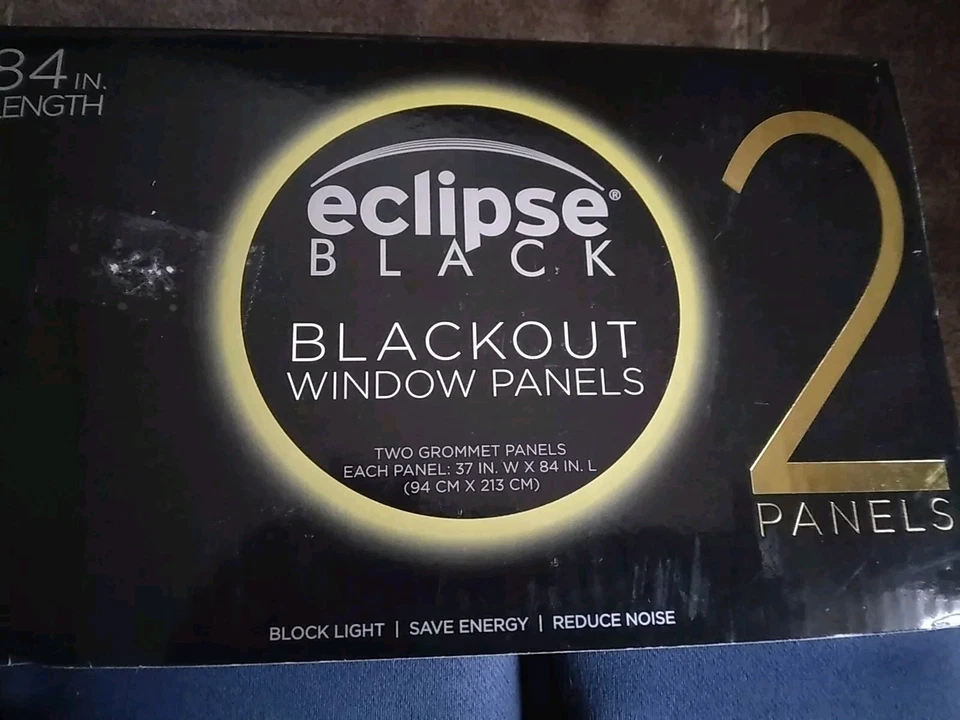 NIB!! Eclipse blackout curtains, 84". 2 Panels. Color Listed Is DARK BLUE. - Image 3 of 4