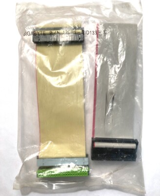 PATA Hard Drive + Floppy Drive Ribbon Cables Sealed Gigabyte P/N:12CF1-2ID133-12