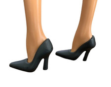 2009 Barbie Basics Doll High Heel Pumps Pointy Black Shoes Only