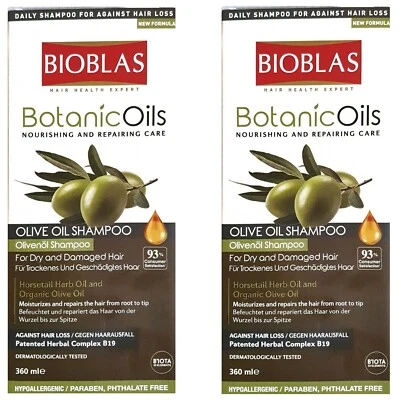 Bioblas Olivenöl Shampoo 2er Pack 2x360ml , Für Trockenes & Geschädigtes Haar