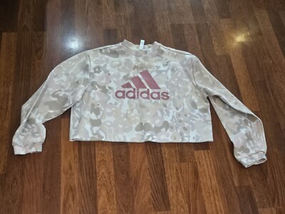 adidas Women's Graphic Sweatshirt Pastel Camo Sz Large