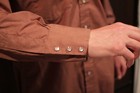 Men's Vintage Chute Med Pearl Snap Western Wear ButtonUp Rockabilly Rodeo Brown — photo 7