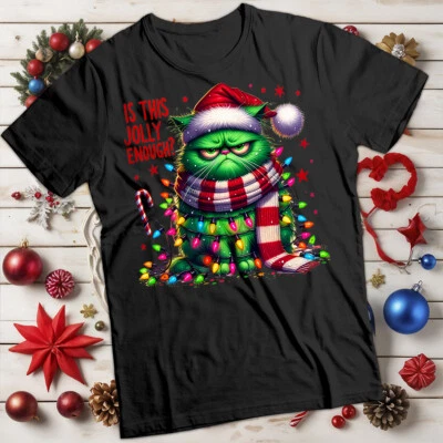 Grumpy Cat christmas T-shirt Funny Ugly Mens and Womens Tee #MC
