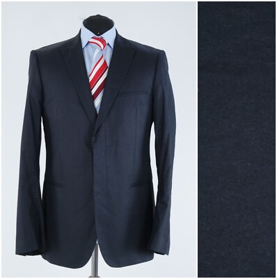 Herren TIGER OF SWEEDEN Blazer 42R UK Größe Schwarz Baumwolle Sport Mantel Jacke