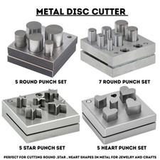 Disc Cutters Round 5, 7, 14, Heart & Star Metal Hole Punch Jewelry Shaping Tool