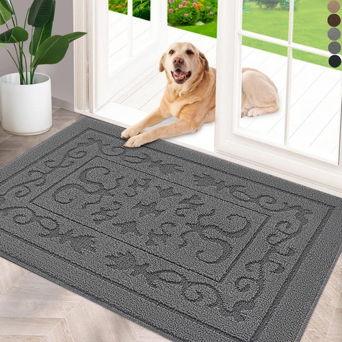 Indoor Doormat, Front Back Door Mat 24"x36" Washable, Rubber Backing Non Slip...