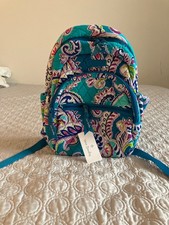 Vera Bradley Essential Compact Backpack WAIKIKI PAISLEY MINT W TAG MSRP 109.00