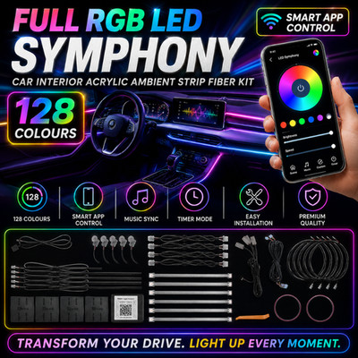 18-in-1/22-in-1 Full RGB LED Symphony Auto Innenraum Acryl Ambient Streifen Faser