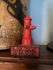 E&F King Co Enamels Cast Iron Holyoke Fire Hydrant Paperweight Boston Mass
