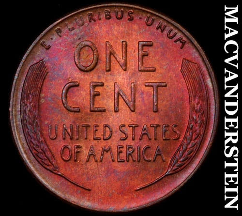1958 Lincoln Wheat Cent- Color- Choice Gem Brilliant Uncirculated Luster #J2823