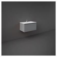 RAK Joy Uno Urban Grey 800mm Wall Hung Single Drawer Vanity Unit - UNOWH080UGY