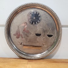 Vintage Engravable SEBA Silver Plated Tray Fork Spoon Baby Stork Made in England