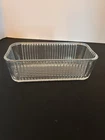 VTG Federal Glass Clear Ribbed Loaf Pan Refrigerator Dish NO LID 8.5x4 MCM