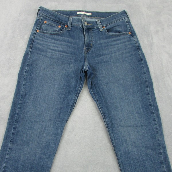 Levis Boyfriend Ankle Jeans Womens Size W28 L25 Blue Denim Stretch