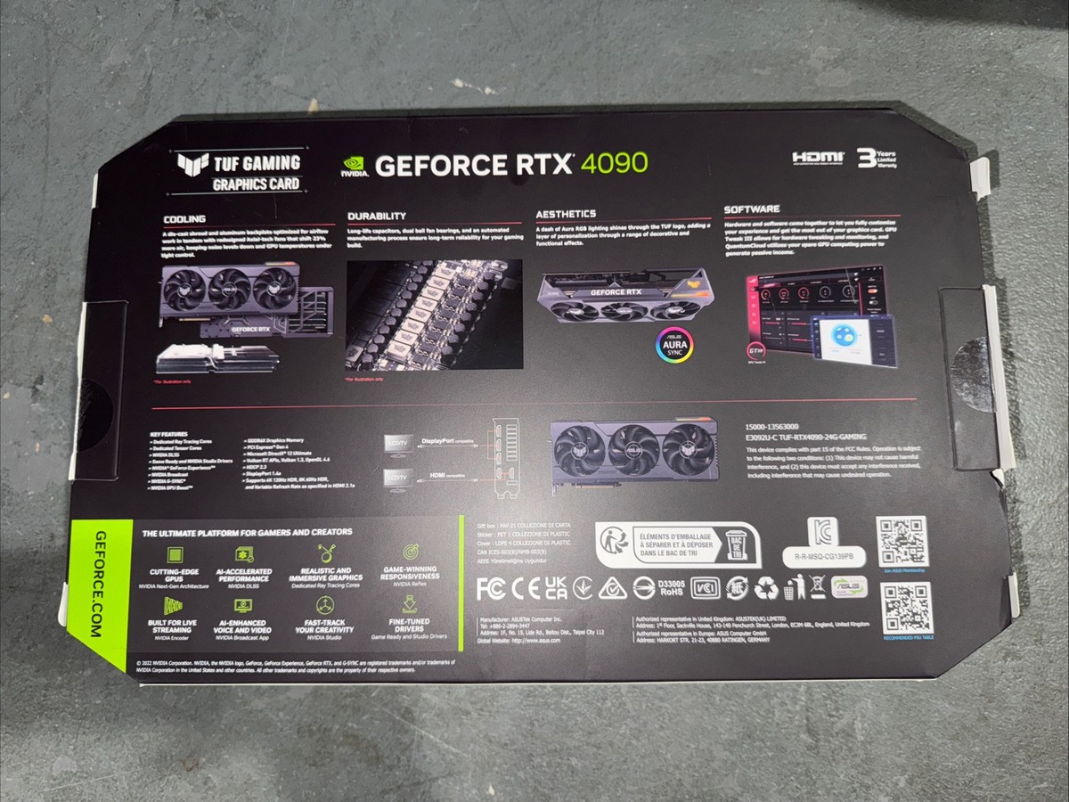 Box Only) Box For Asus RTX 4090 Tuf Gaming GPU (Non OC Version