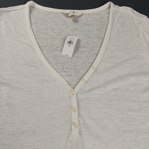 Banana Republic Women's Linen Top V-Neck Button Front Size XXL Overzide NWT - Picture 2 of 10