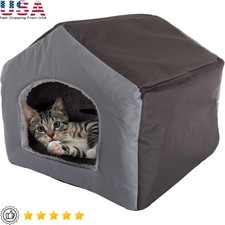 Indoor Dog House Cozy Pet Bed Cuddler Cats Small Dogs Plush Sherpa Removable Pad