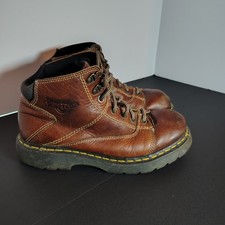 Vtg Y2K Doc Martens Authentic 8A07 Unisex Brown Leather Ankle Boots Mens size 10