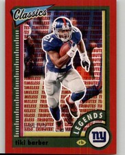 2022 Panini Classics Tiki Barber Timeless Tributes Red #145 /75 New York Giants