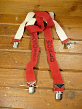 Suspenders LOGGERS WORLD Red Adjustable Metal Clamp
