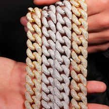 18MM Men's Cuban Chain Hip-Hop Diamond Chain Exquisite Stainless Steel Necklace