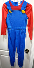 SUPER MARIO 1 PC NEW NWOT HALLOWEEN COSTUME jumpsuit boys size large 10/12 play