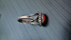 Vintage B. BEGAY Petite Native American Coral Sterling Silver Ring - Size 3.5 — photo 9
