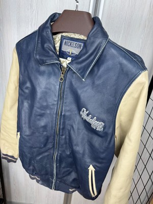 Nickelson Vintage Classic 90s Bomber Leather Varsity Jacket | eBay