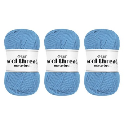 100% Wool Yarn,3 Skeins of 150g/5.29oz(Per Skein 50g/109yards)/Sky Blue