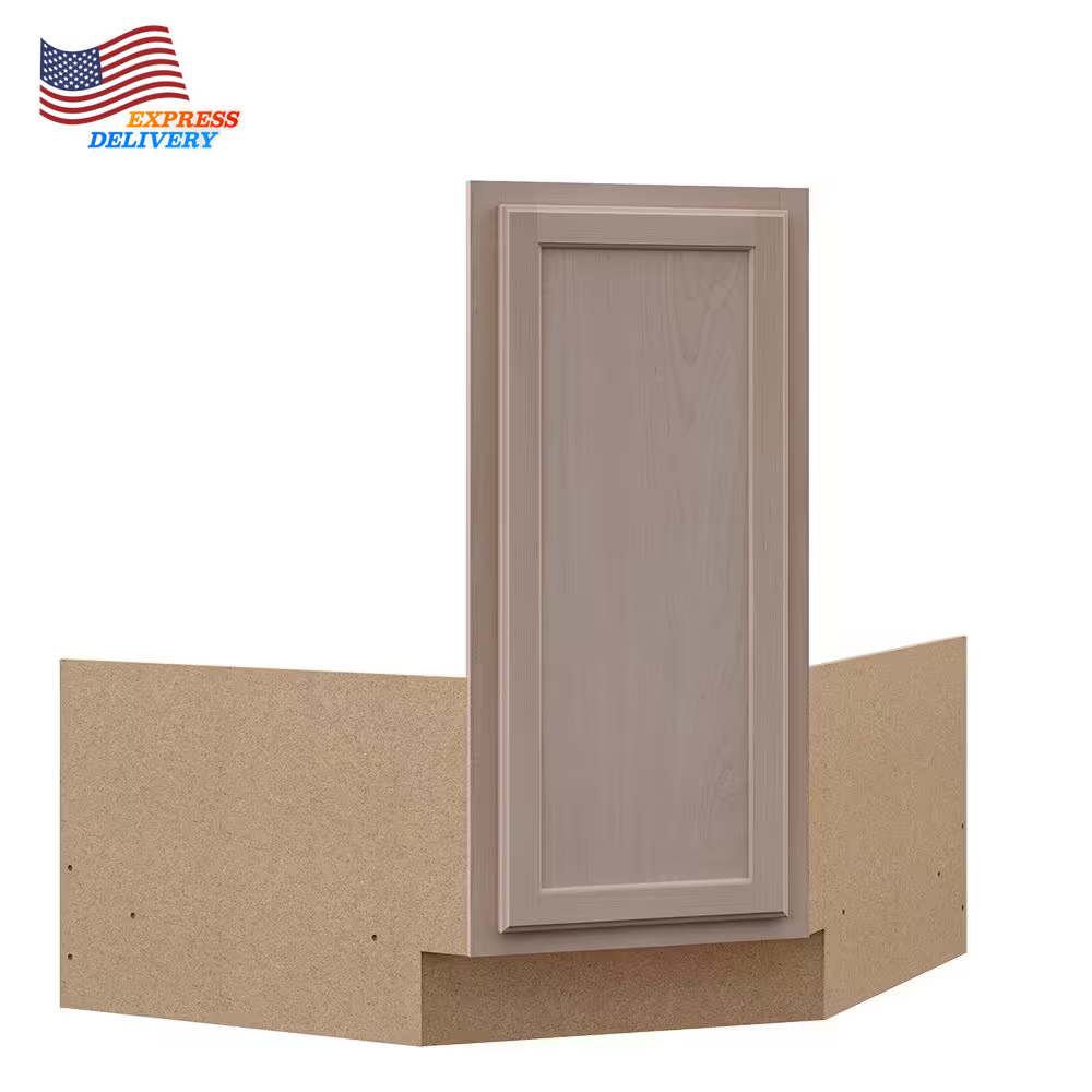 36W x 24D x 34.5H Corner Sink Base Cabinet with Recessed Panel