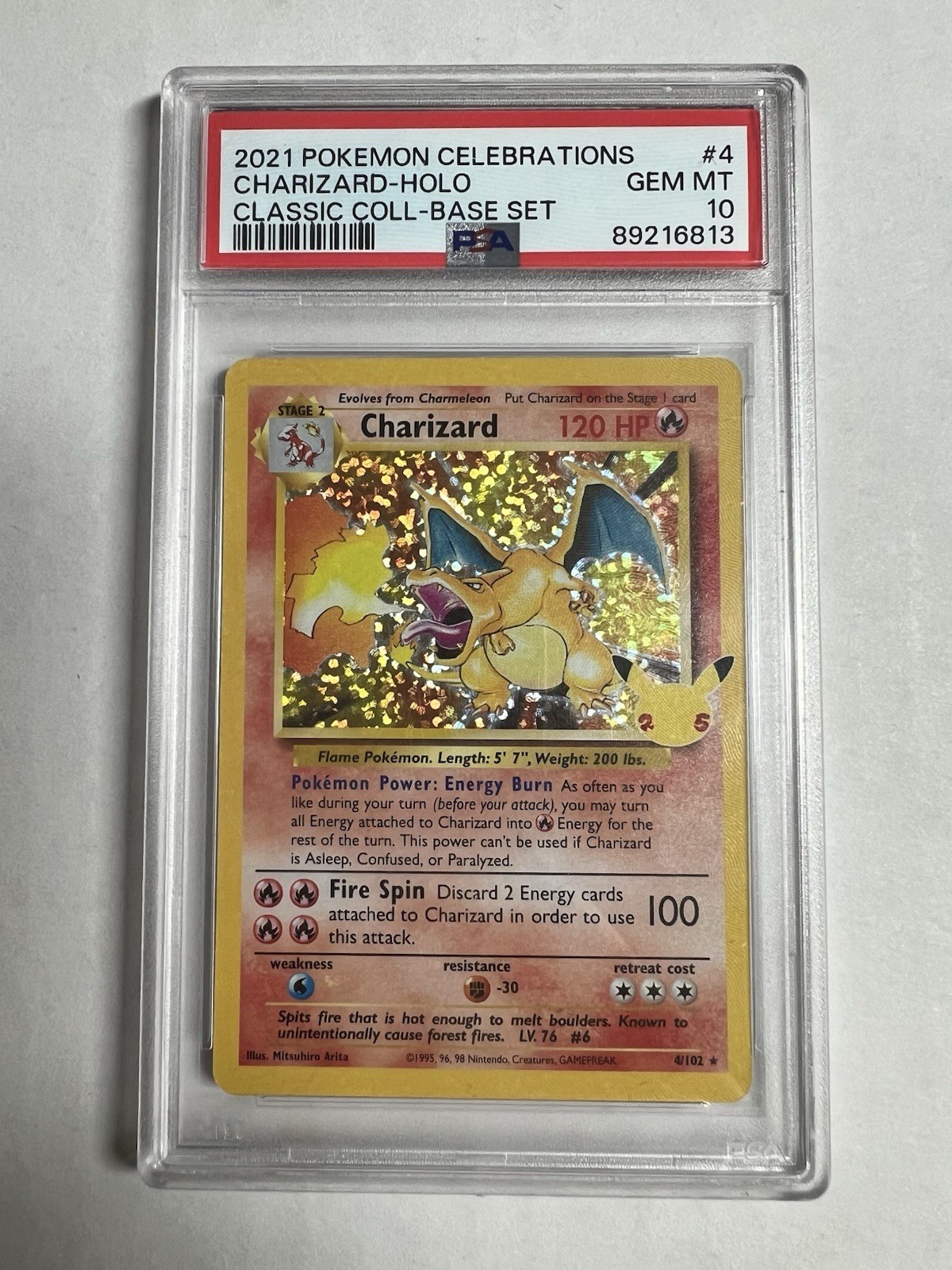 PSA 10 Charizard Holo 4 Celebrations Pokemon English 25th Anniversary