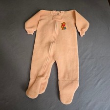 Vintage Disney Winnie the Pooh Sleeper Baby 2B 6-9m Peach Fleece Footed Pajamas