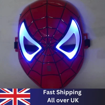LED Superhero Masks Spiderman Ironman Captain America Batman Hulk Plastic Mask