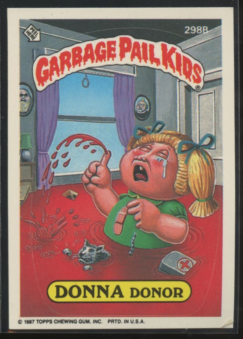 DONNA Donor #298B 1987 Garbage Pail Kids trading card — raw and PSA graded price guide