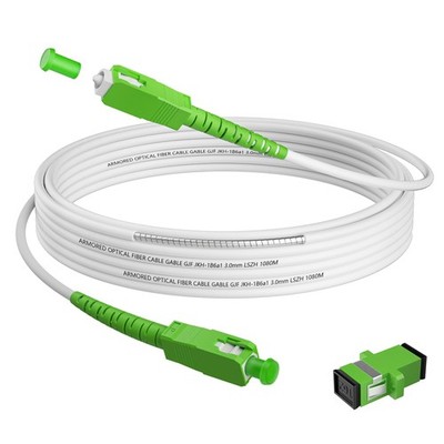 8FT SC/APC to SC/APC Fiber Optic Cable Armored Single Mode Simplex LSZH 9/125um
